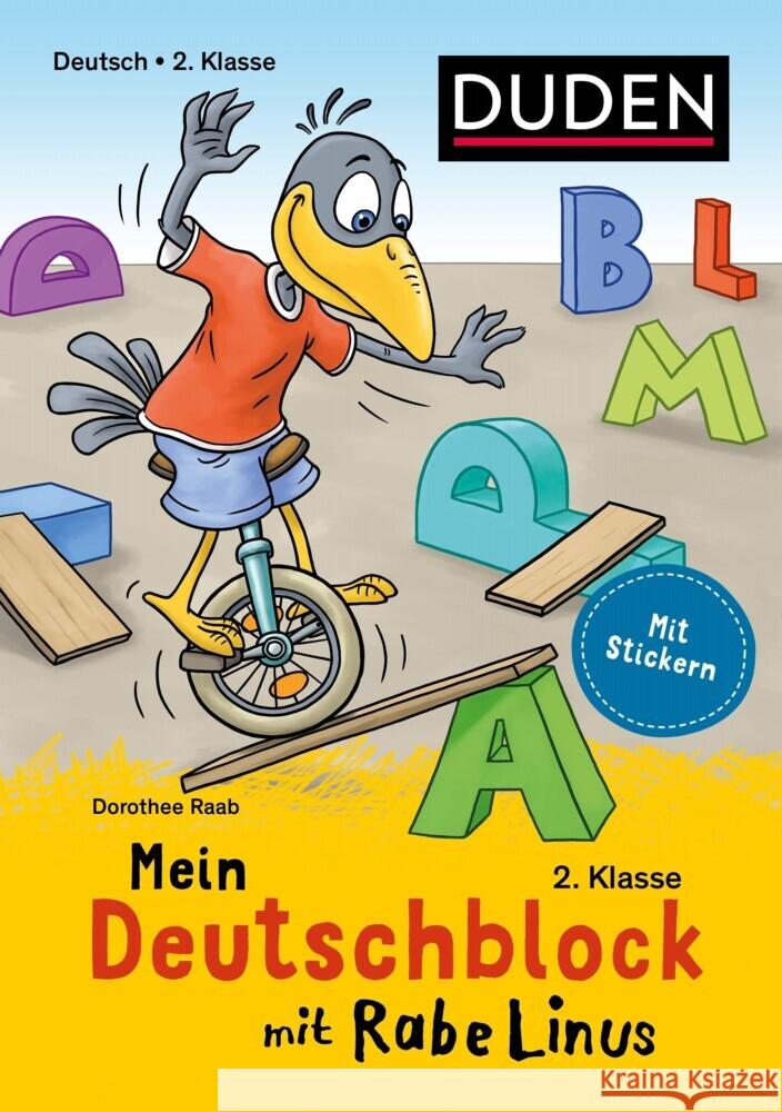 Mein Deutschblock mit Rabe Linus - 2. Klasse Raab, Dorothee 9783411739998 Duden - książka