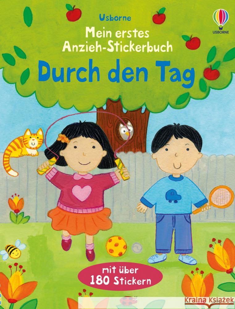 Mein erstes Anzieh-Stickerbuch: Durch den Tag Brooks, Felicity 9781789418750 Usborne Verlag - książka