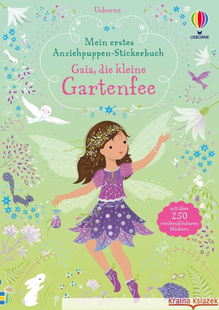 Mein erstes Anziehpuppen-Stickerbuch: Gaia, die kleine Gartenfee Watt, Fiona 9781035700103 Usborne Verlag - książka