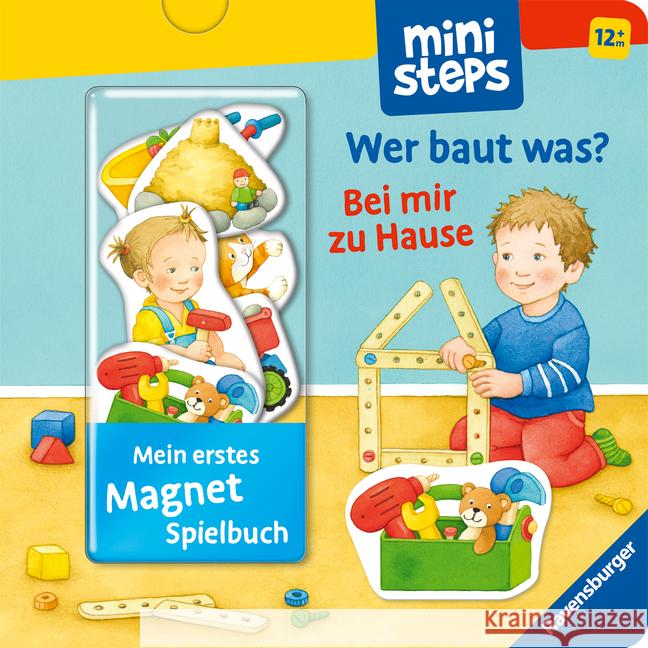 Mein erstes Magnetbuch: Wer baut was? Bei mir zu Hause Grimm, Sandra 9783473308002 Ravensburger Verlag - książka