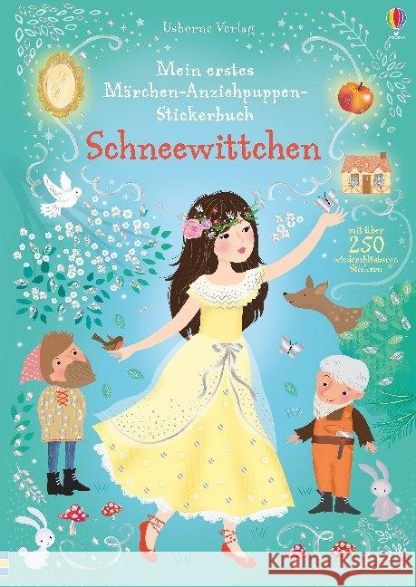 Mein erstes Märchen-Anziehpuppen-Stickerbuch: Schneewittchen : Mit über 250 wiederablösbaren Stickern Watt, Fiona 9781789411676 Usborne Verlag - książka