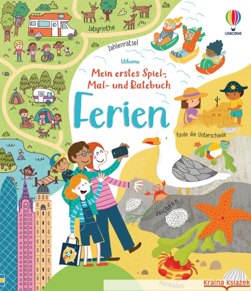 Mein erstes Spiel-, Mal- und Ratebuch: Ferien Gilpin, Rebecca 9781789414714 Usborne Verlag - książka