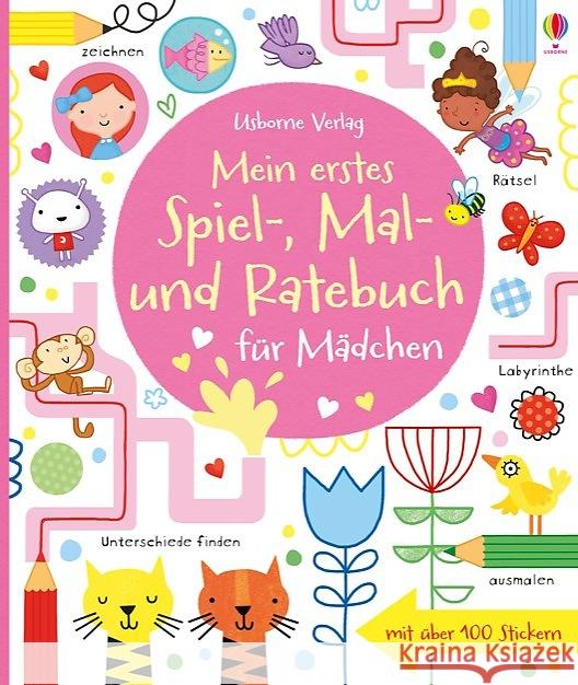 Mein erstes Spiel-, Mal- und Ratebuch für Mädchen Bowman, Lucy; Maclaine, James 9781782320531 Usborne Verlag - książka