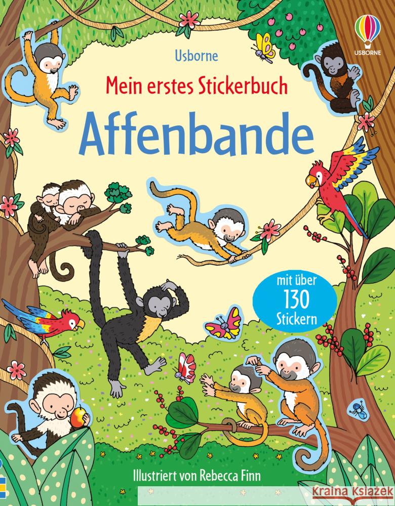 Mein erstes Stickerbuch: Affenbande Greenwell, Jessica 9781789418583 Usborne Verlag - książka