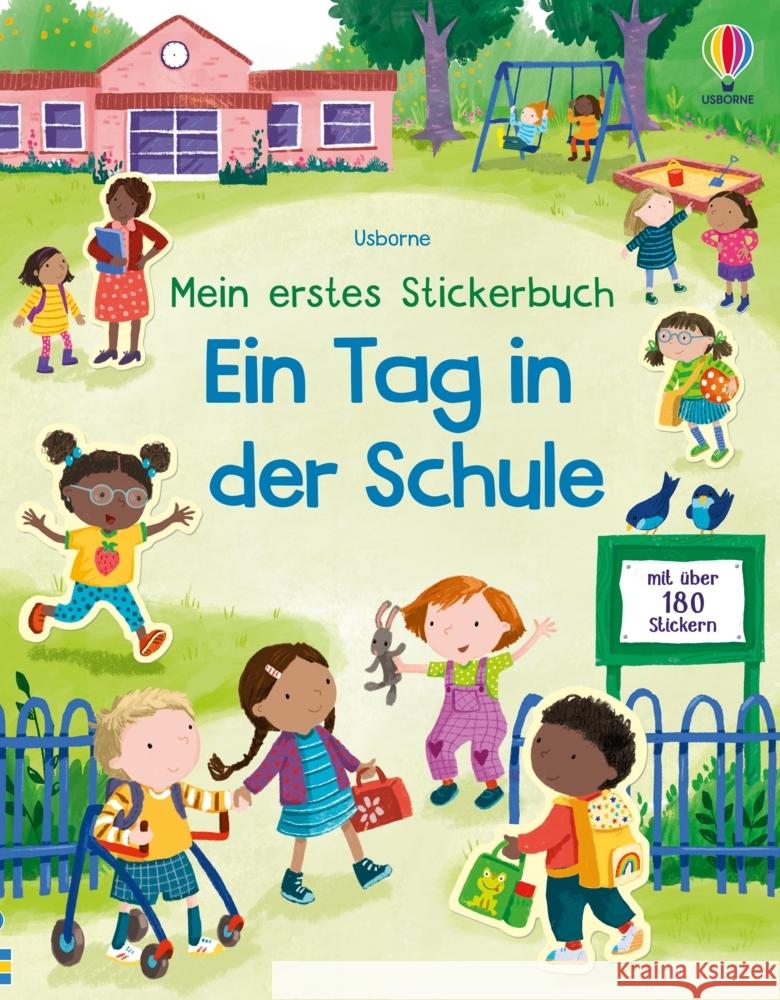 Mein erstes Stickerbuch: Ein Tag in der Schule  9781035701230 Usborne Verlag - książka