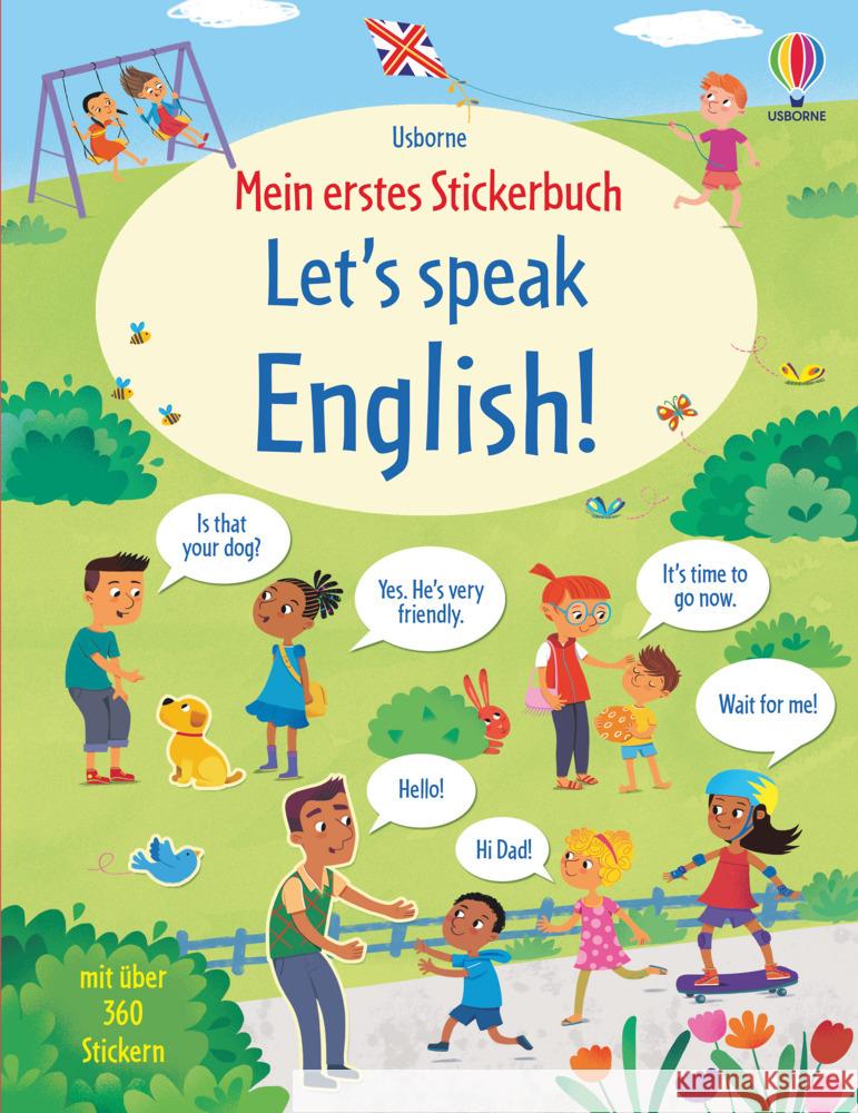 Mein erstes Stickerbuch: Let's speak English! Mackinnon, Mairi 9781789415421 Usborne Verlag - książka