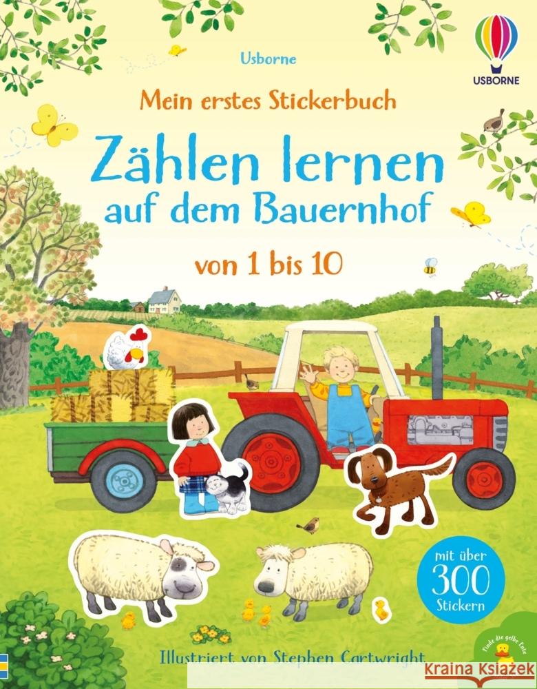 Mein erstes Stickerbuch: Zählen lernen auf dem Bauernhof  9781035703524 Usborne Verlag - książka