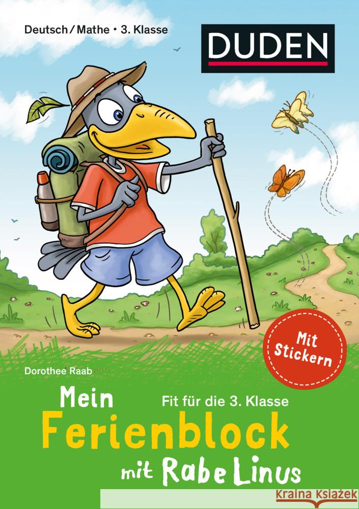 Mein Ferienblock mit Rabe Linus - Fit für die 3. Klasse Raab, Dorothee 9783411720859 Duden - książka