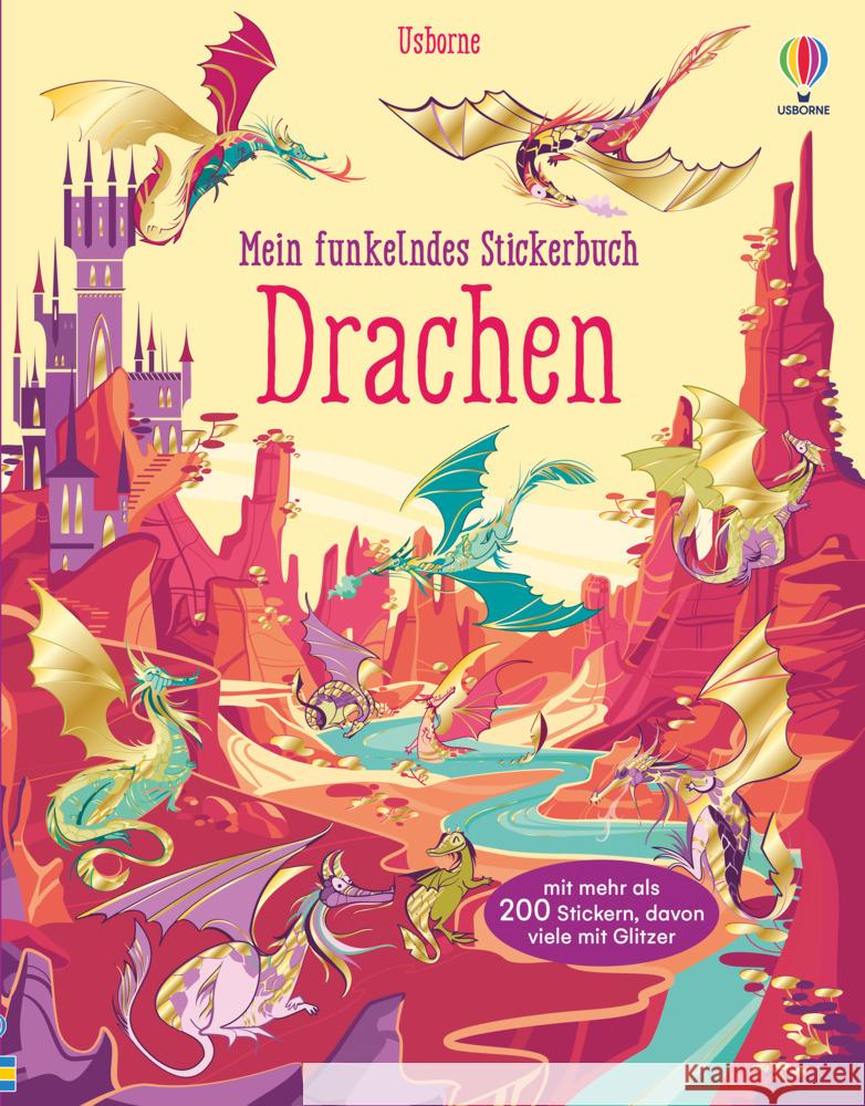 Mein funkelndes Stickerbuch: Drachen Watt, Fiona 9781789414301 Usborne Verlag - książka