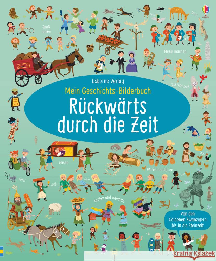 Mein Geschichts-Bilderbuch: Rückwärts durch die Zeit Baer, Sam; Cowan, Laura 9781789413410 Usborne Verlag - książka