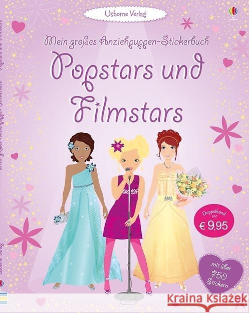 Mein großes Anziehpuppen-Stickerbuch: Popstars und Filmstars : Mit über 750 Sticker Watt, Fiona; Bowman, Lucy 9781782324898 Usborne Verlag - książka