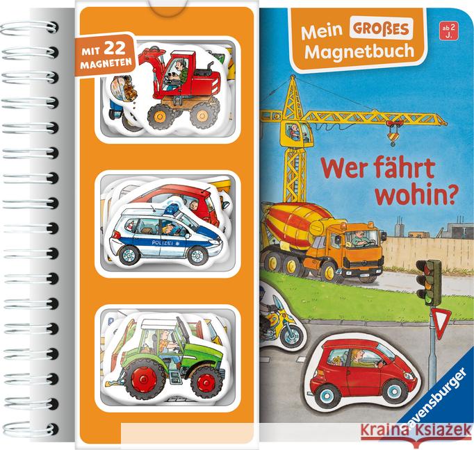 Mein großes Magnetbuch - Wer fährt wohin? Gernhäuser, Susanne 9783473421497 Ravensburger Verlag - książka