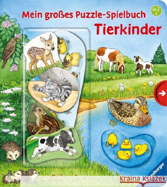 Mein großes Puzzle-Spielbuch: Tierkinder Nahrgang, Frauke 9783473438129 Ravensburger Buchverlag - książka