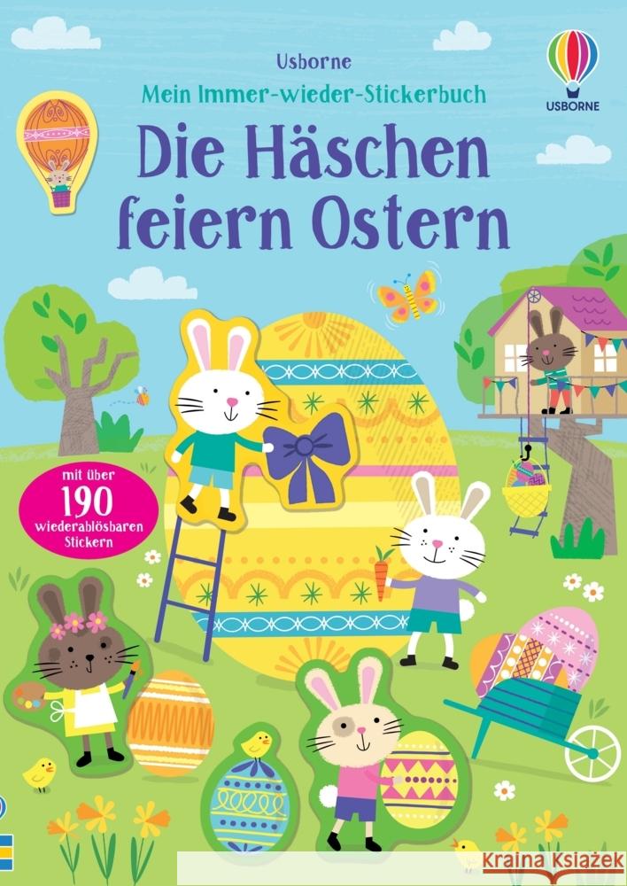 Mein Immer-wieder-Stickerbuch: Die Häschen feiern Ostern  9781035701322 Usborne Verlag - książka