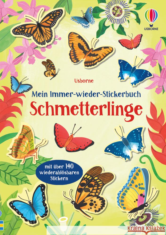 Mein Immer-wieder-Stickerbuch: Schmetterlinge Bingham, Jane 9781789418682 Usborne Verlag - książka