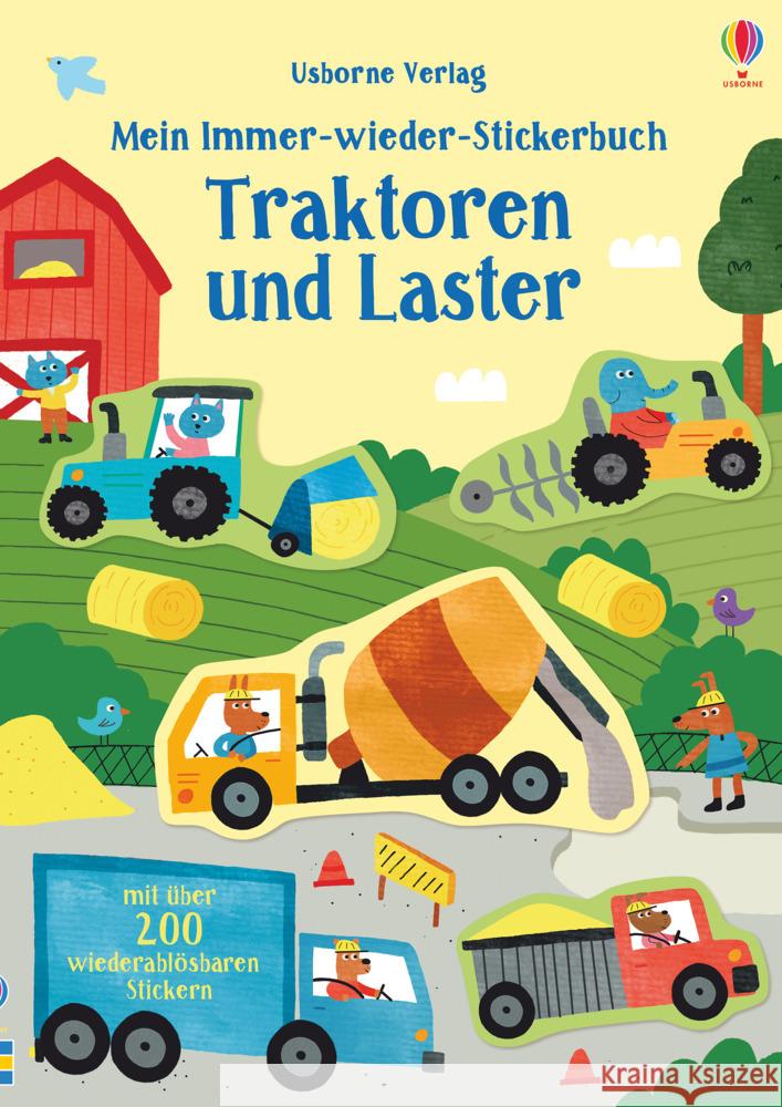 Mein Immer-wieder-Stickerbuch: Traktoren und Laster Watson, Hannah 9781789413779 Usborne Verlag - książka