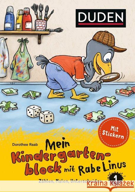 Mein Kindergartenblock mit Rabe Linus. Bd.1 : Zählen, Malen, Unterscheiden  9783411872312 Duden - książka