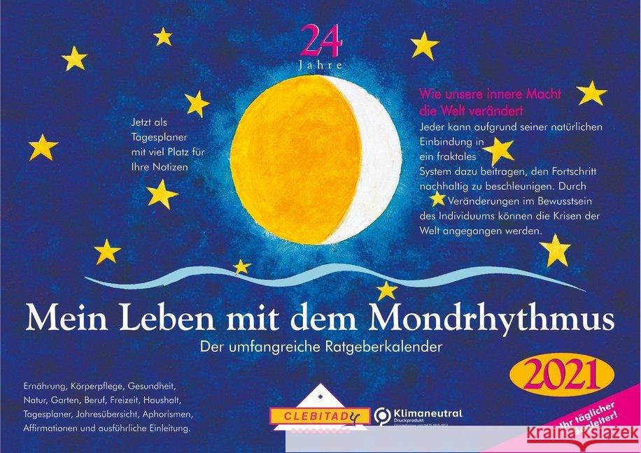 Mein Leben mit dem Mondrhythmus, kleine Ausgabe 2021 : Der umfangreiche Ratgeberkalender  9783932547188 CLEBITADY - książka