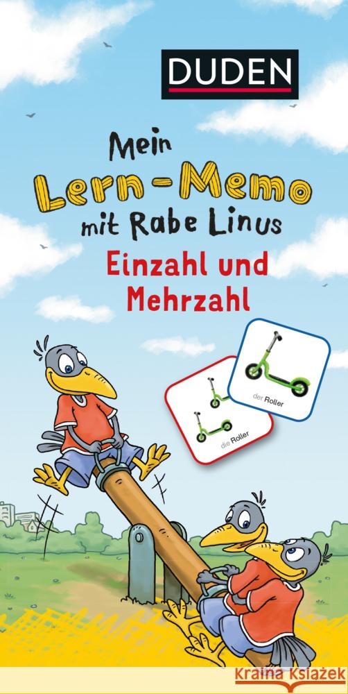 Mein Lern-Memo mit Rabe Linus - Einzahl und Mehrzahl VE/3 Raab, Dorothee 9783411770564 Duden - książka
