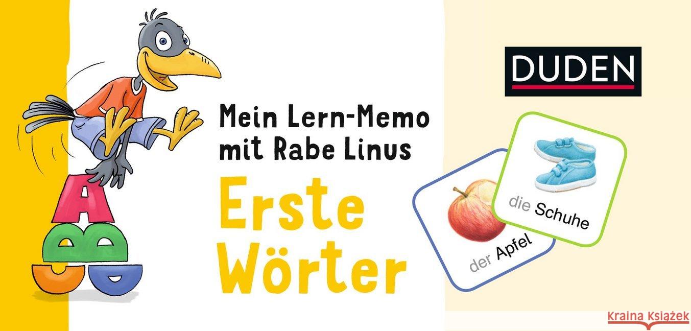 Mein Lern-Memo mit Rabe Linus - Erste Wörter (Kinderspiel)  9783411727834 Duden - książka