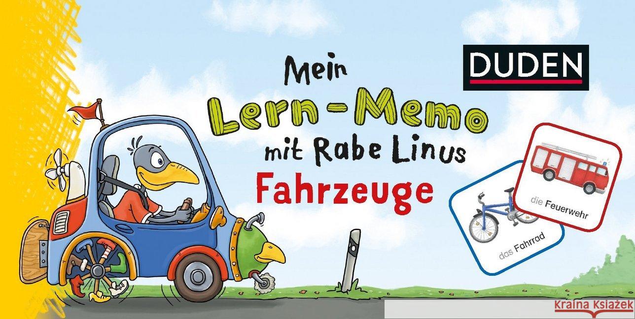 Mein Lern-Memo mit Rabe Linus - Fahrzeuge (Kinderspiel) Raab, Dorothee 9783411727872 Duden - książka