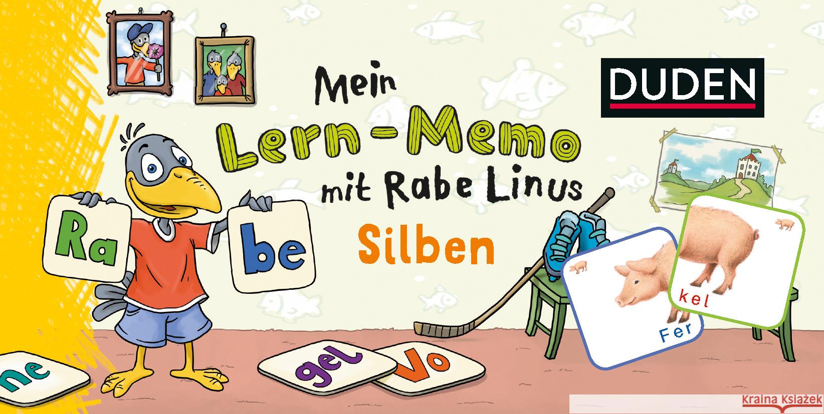 Mein Lern-Memo mit Rabe Linus - Silben VE/3 Raab, Dorothee 9783411770571 Duden - książka