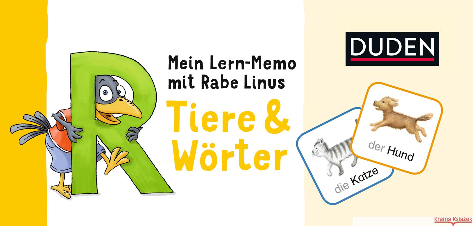 Mein Lern-Memo mit Rabe Linus - Tiere & Wörter VE/3 Raab, Dorothee 9783411770595 Duden - książka