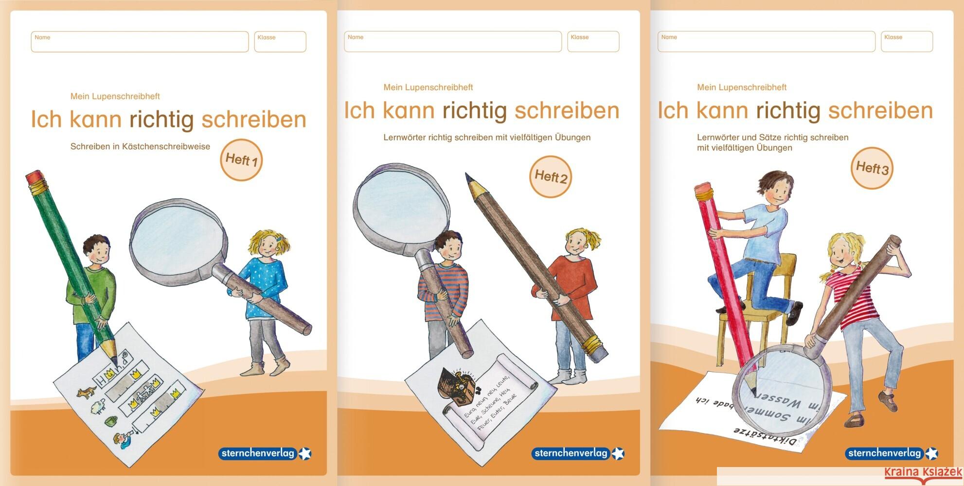 Mein Lupenschreibheft 1 bis 3 im Set - Ich kann richtig schreiben sternchenverlag GmbH, Langhans, Katrin 9783946904977 Sternchenverlag - książka