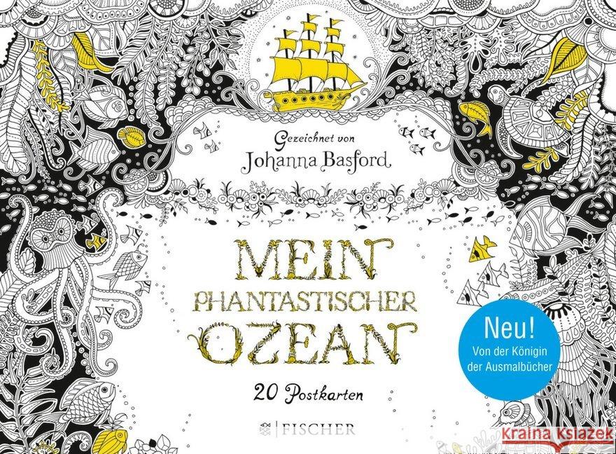 Mein phantastischer Ozean - Postkartenbuch Basford, Johanna 9783596036622 FISCHER Taschenbuch - książka