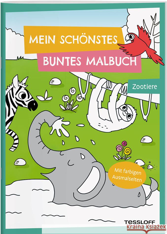 Mein schönstes buntes Malbuch. Zootiere  9783788645199 Tessloff Verlag Ragnar Tessloff GmbH & Co. KG - książka