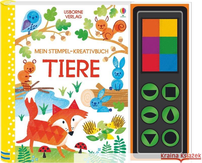 Mein Stempel-Kreativbuch: Tiere : Mit 6 Stempeln und verschieden farbigem Stempelkissen Watt, Fiona 9781789410709 Usborne Verlag - książka