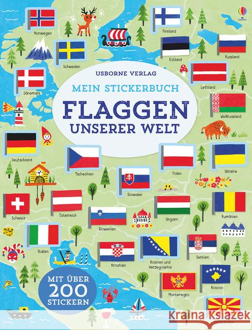 Mein Stickerbuch - Flaggen unserer Welt Bathie, Holly 9781782327875 Usborne Verlag - książka