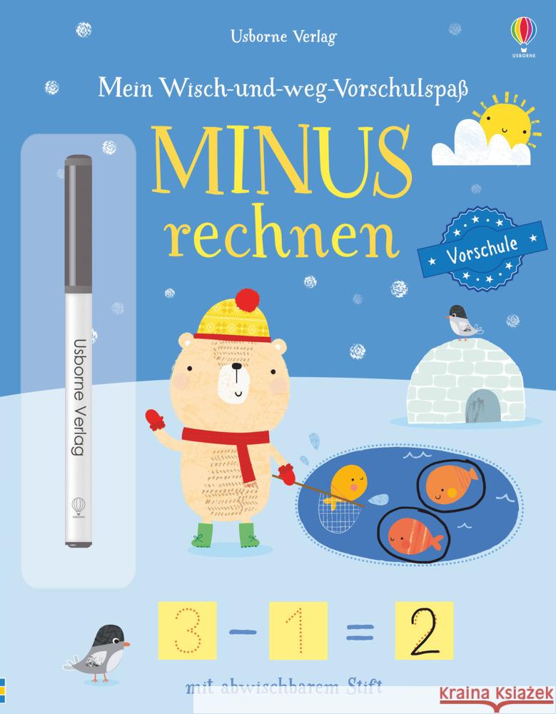 Mein Wisch-und-weg-Vorschulspaß: Minus rechnen Greenwell, Jessica 9781789413540 Usborne Verlag - książka