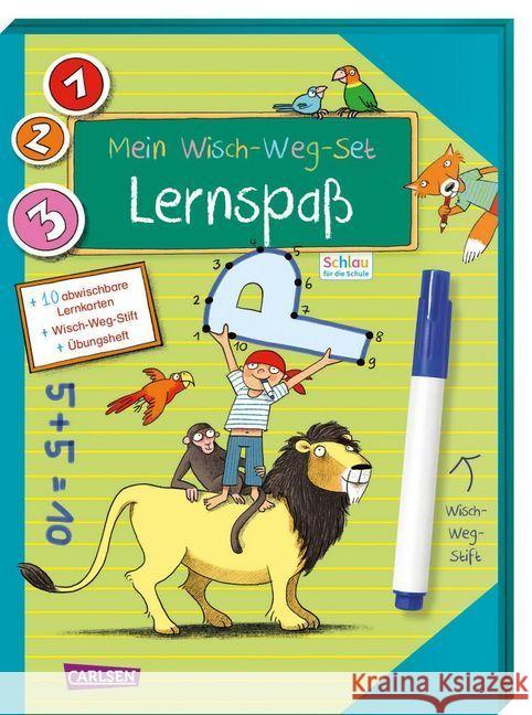 Mein Wisch-Weg-Set: Lernspaß : 10 abwischbare Lernkarten, Wisch-Weg-Stift und Übungsheft Mildner, Christine 9783551189905 Carlsen - książka