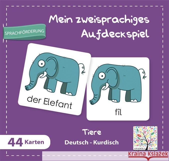 Mein zweisprachiges Aufdeckspiel, Tiere, Deutsch-Kurdisch (Kinderspiel)  9783861216667 Schulbuchverlag Anadolu - książka