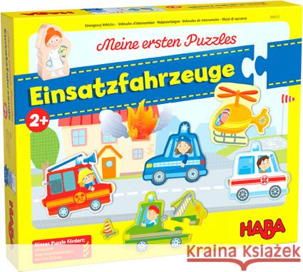 Meine ersten Puzzles - Einsatzfahrzeuge (Kinderpuzzle) Storch, Imke 4010168260037 HABA Sales GmbH & Co. KG - książka