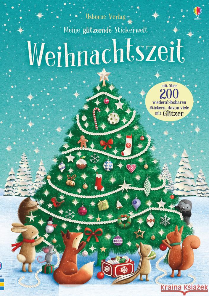 Meine glitzernde Stickerwelt: Weihnachtszeit Patchett, Fiona 9781789413021 Usborne Verlag - książka