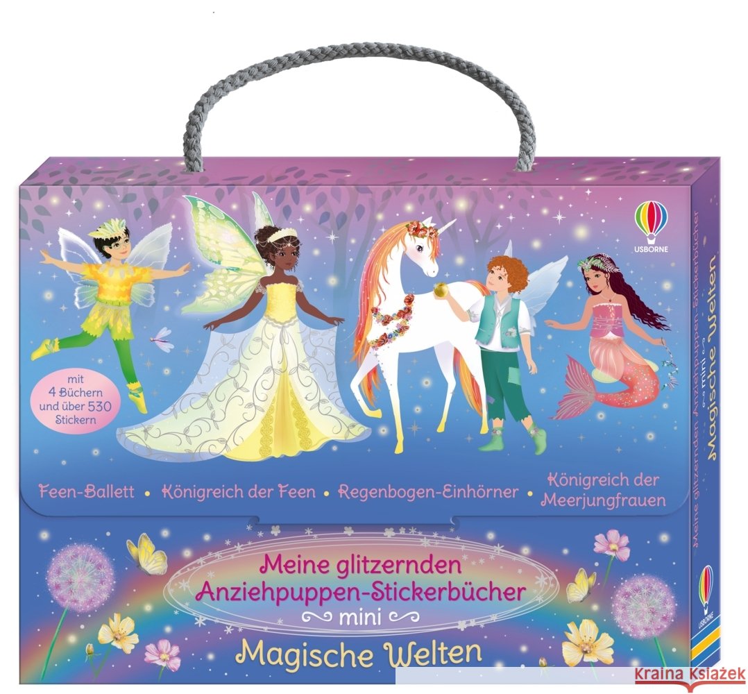 Meine glitzernden Anziehpuppen-Stickerbücher mini: Magische Welten Watt, Fiona 9781035705153 Usborne Verlag - książka