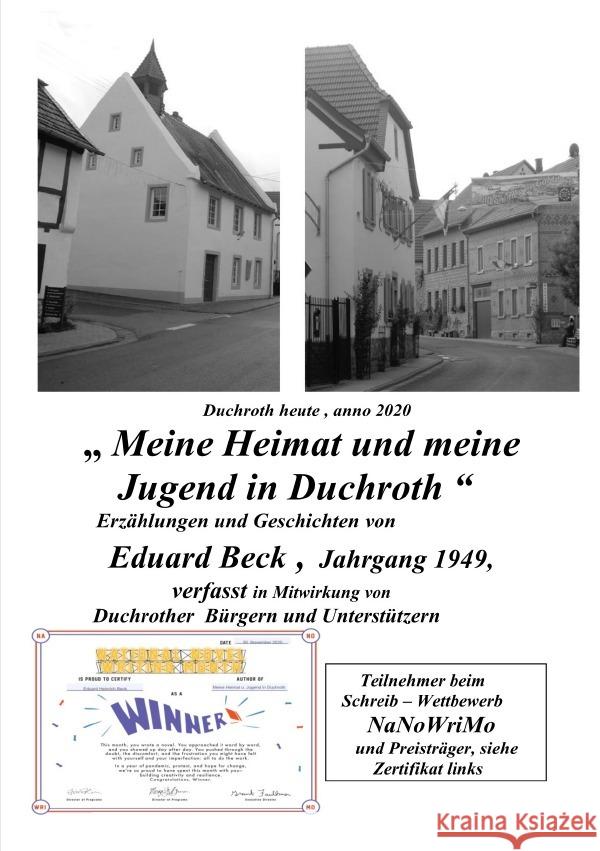 Meine Heimat und Jugendzeit in Duchroth Beck, Eduard Heinrich 9783753131559 epubli - książka