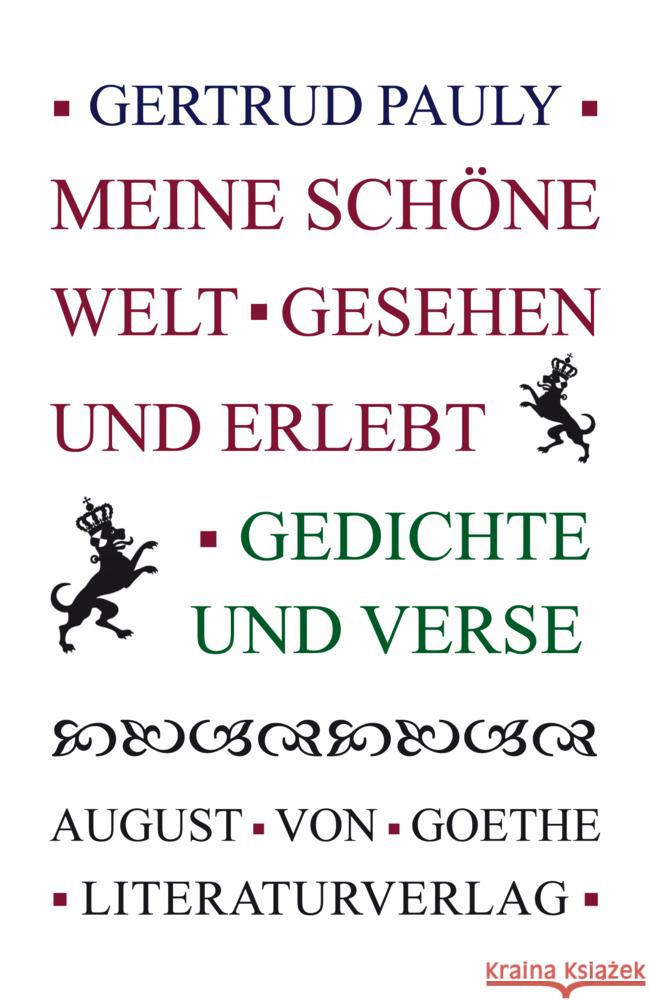 Meine schöne Welt - gesehen und erlebt Pauly, Gertrud 9783837227093 Frankfurter Literaturverlag - książka