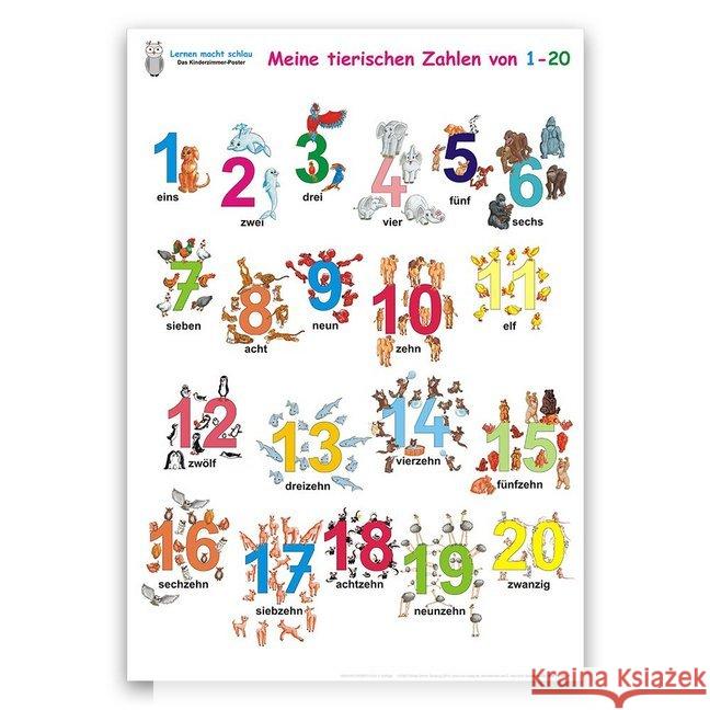 Meine tierischen Zahlen von 1-20, Poster Momm, Helga   9783938573006 E & Z-Verlag - książka