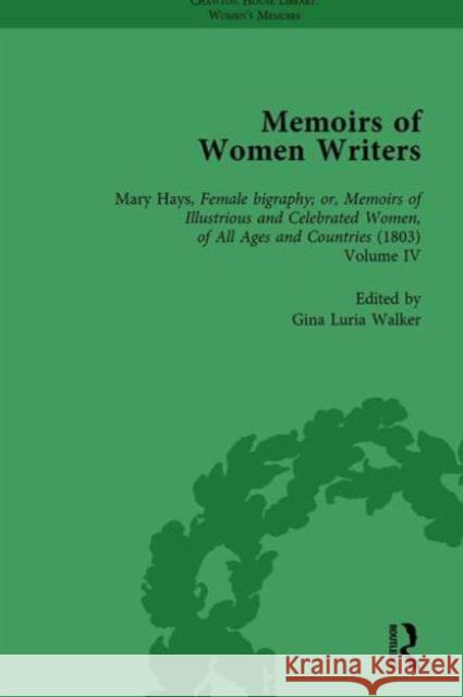 Memoirs of Women Writers, Part III Vol 8 Gina Luria Walker   9781138755192 Routledge - książka