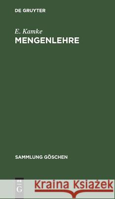 Mengenlehre E Kamke 9783111002798 De Gruyter - książka