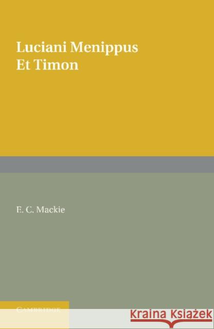 Menippus Et Timon Lucian 9781107620032 Cambridge University Press - książka
