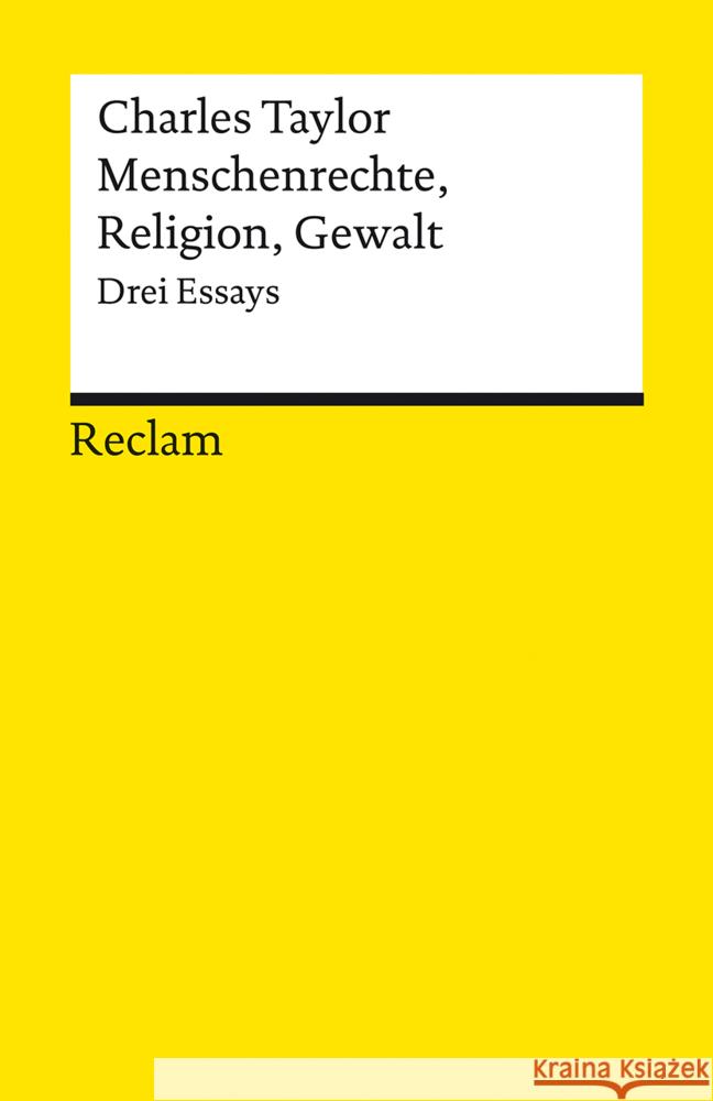 Menschenrechte, Religion, Gewalt Taylor, Charles 9783150141960 Reclam, Ditzingen - książka