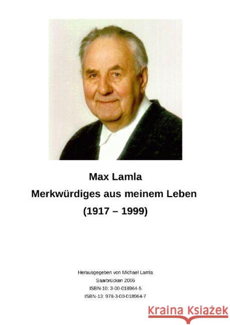 Merkwürdiges aus meinem Leben (1917-1999) Lamla, Michael-Hubert 9783741881114 epubli - książka