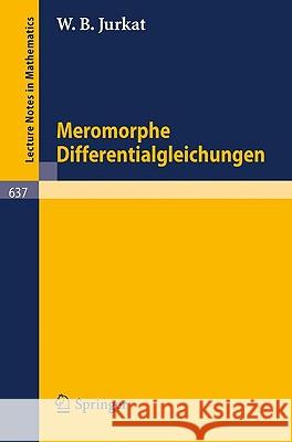 Meromorphe Differentialgleichungen W. B. Jurkat 9783540086598 Springer - książka
