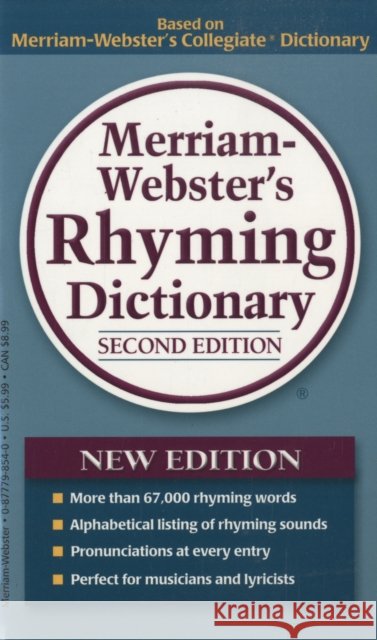 Merriam-Webster's Rhyming Dictionary Merriam-Webster Inc 9780877798545 Merriam Webster,U.S. - książka