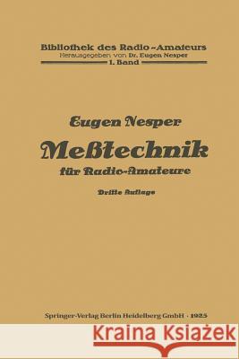 Meßtechnik Für Radio-Amateure Nesper, Eugen 9783662269480 Springer - książka