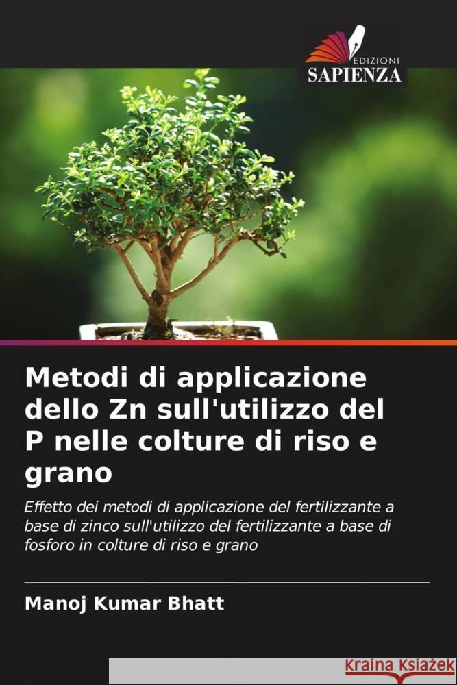 Metodi di applicazione dello Zn sull'utilizzo del P nelle colture di riso e grano Manoj Kumar Bhatt 9786206638339 Edizioni Sapienza - książka